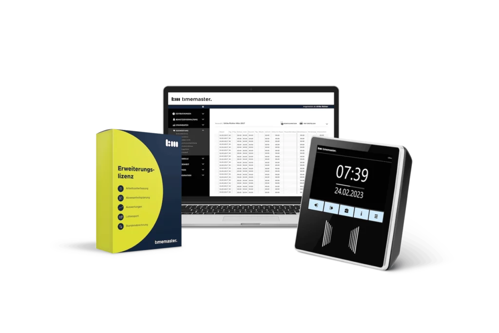 Starterset zur Zeiterfassung mit Terminal plus7 in schwarz