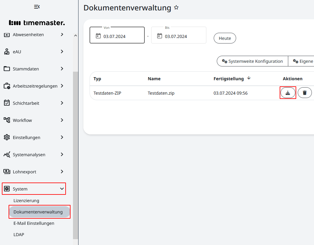 Download der Fehlerdiagnose-Daten