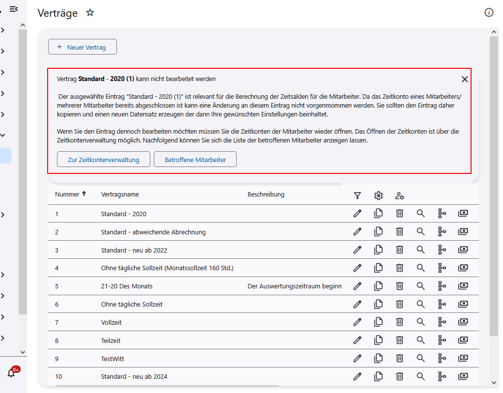 Ansicht eines abgeschlossenen Vertrags