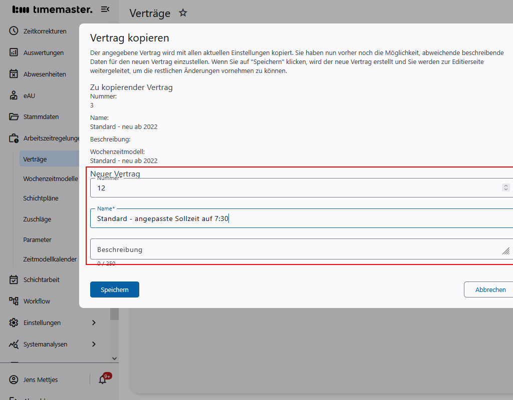 Umbenennen der Vertragskopie