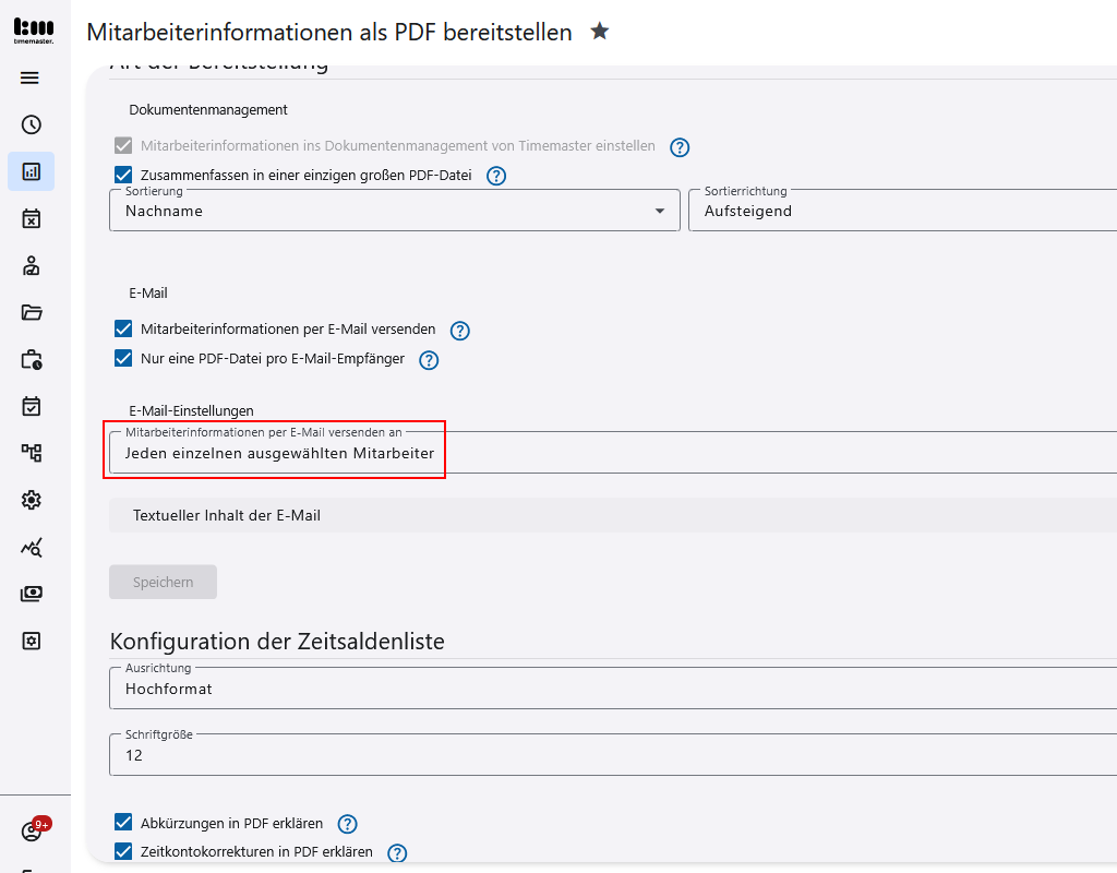 Konfiguration des Mail-Empfängers