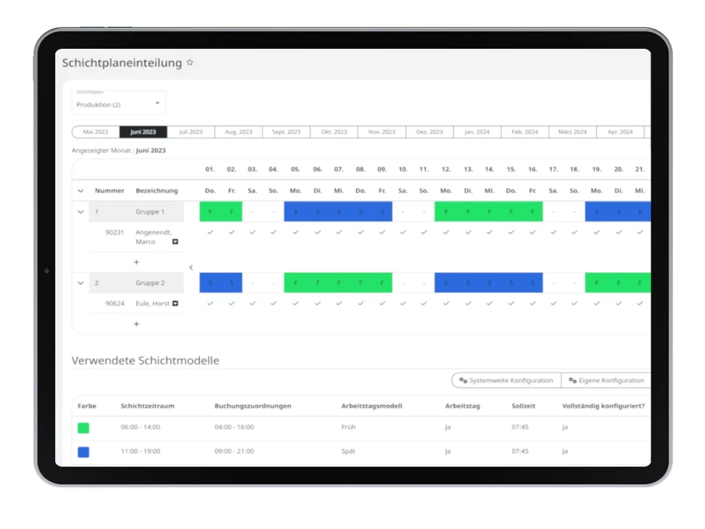 Einfache Einteilung von Mitarbeiter in Schichten