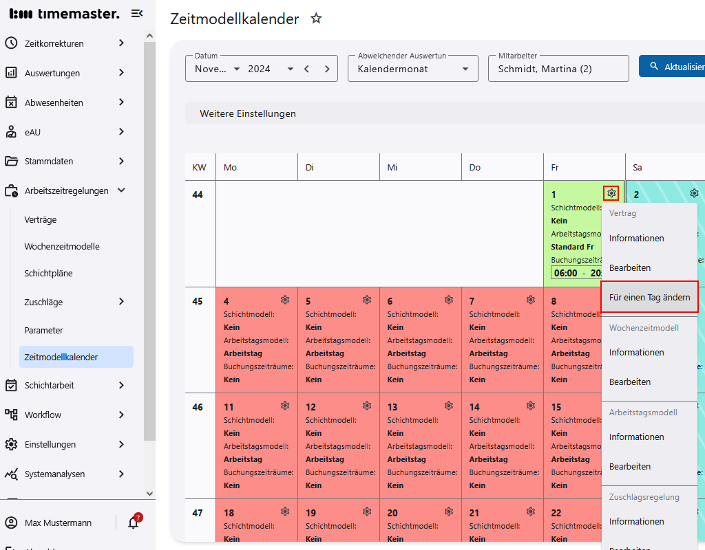 Aufruf der Funktionen