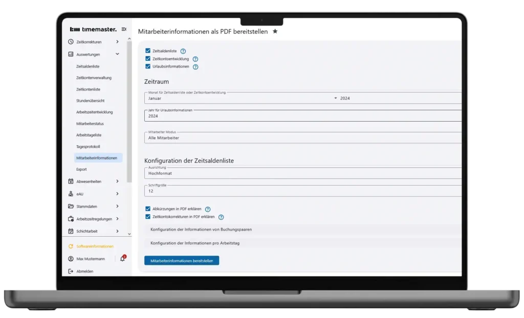 Bereitstellung von Mitarbeiterinformationen per E-Mail als PDF