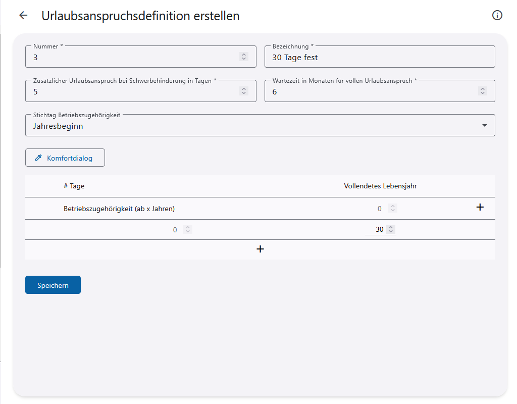 Einsicht in die Urlaubsdefinition